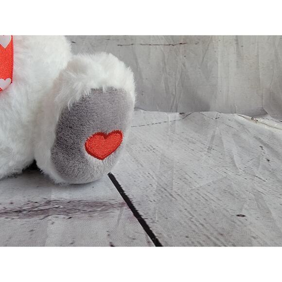 American Greetings White Teddy Bear Plush Valentines Day Heart Stuffed Animal - Picture 4 of 9